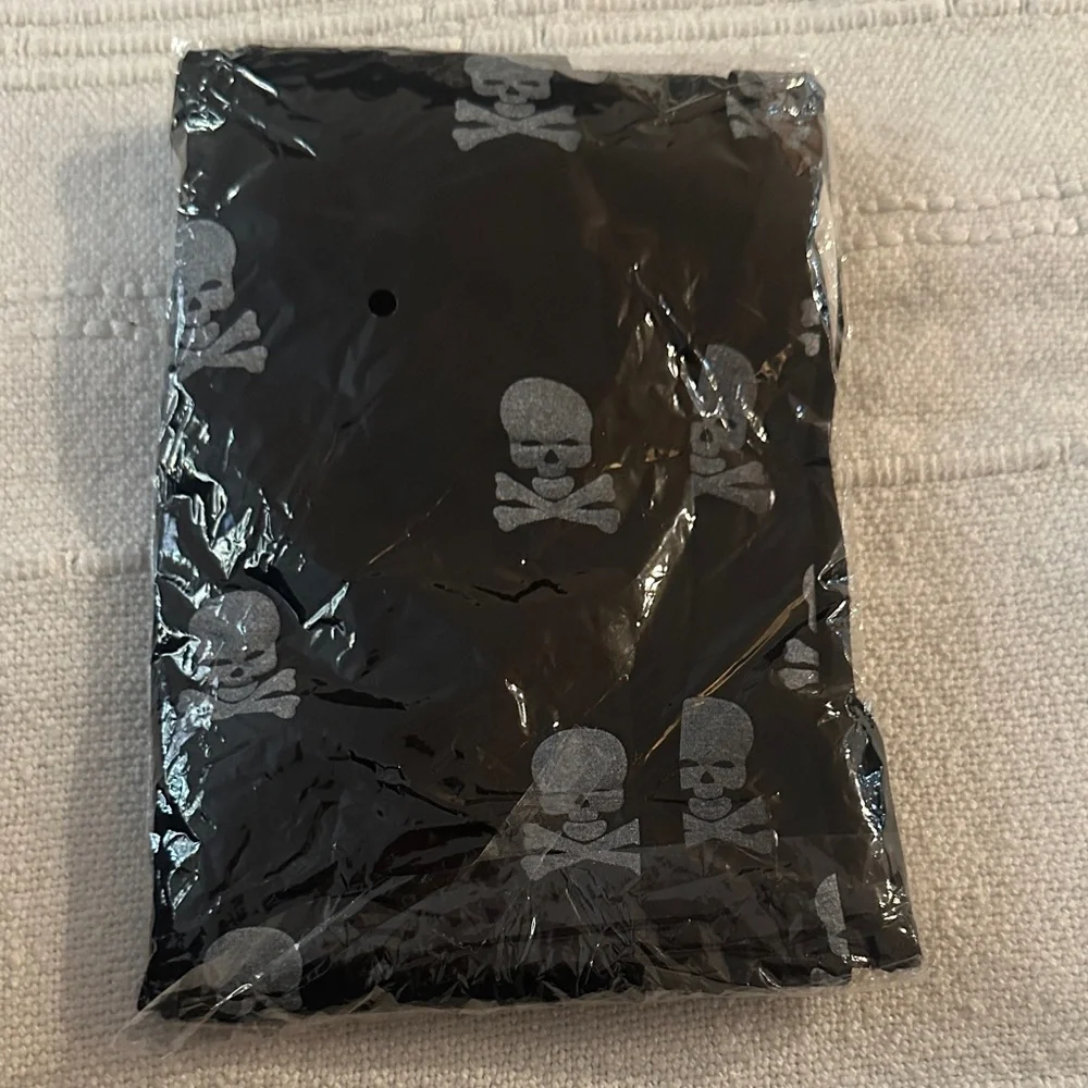 Halloween Skull Print Black Hosiery